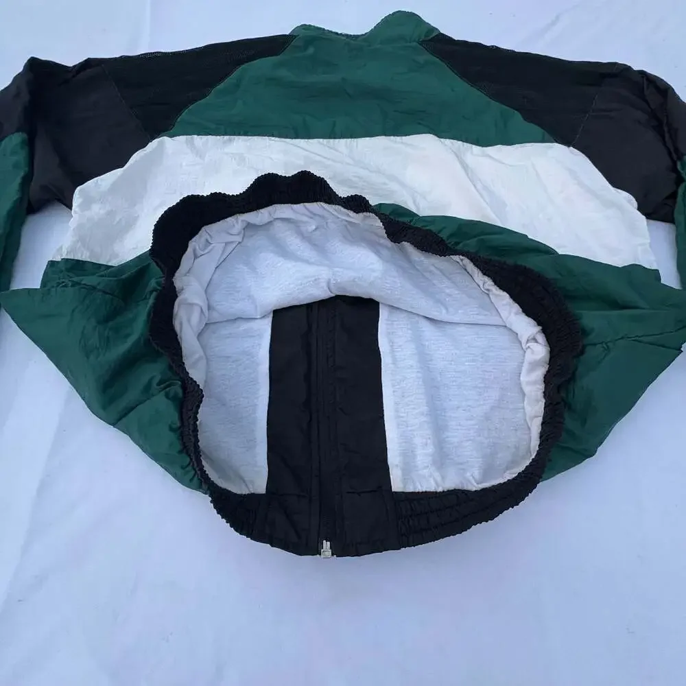 MacGregor Vintage 90s Colorblock Full Zip Windbreaker Jacket XL Green Black